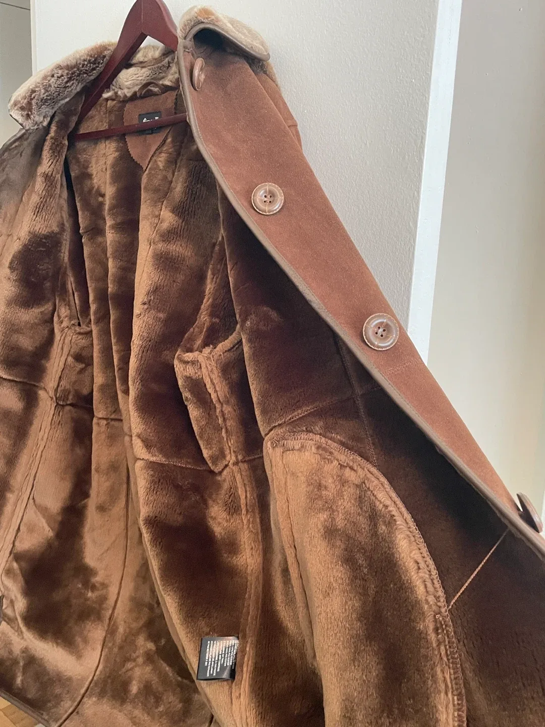 Brown Faux Suede Coat by Fennelli Studio image indicator(5)