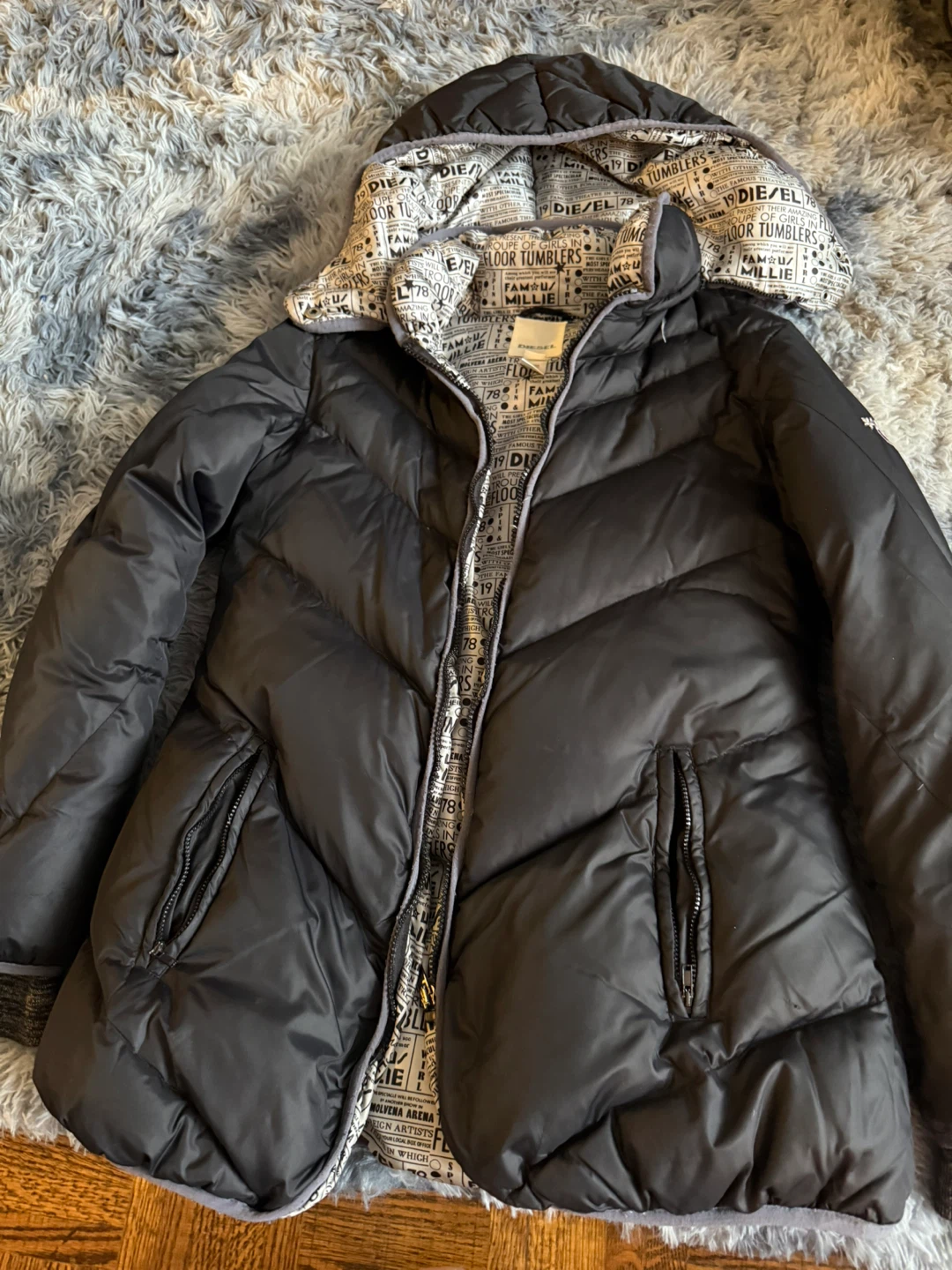 Diesel Black Padded Down Jacket