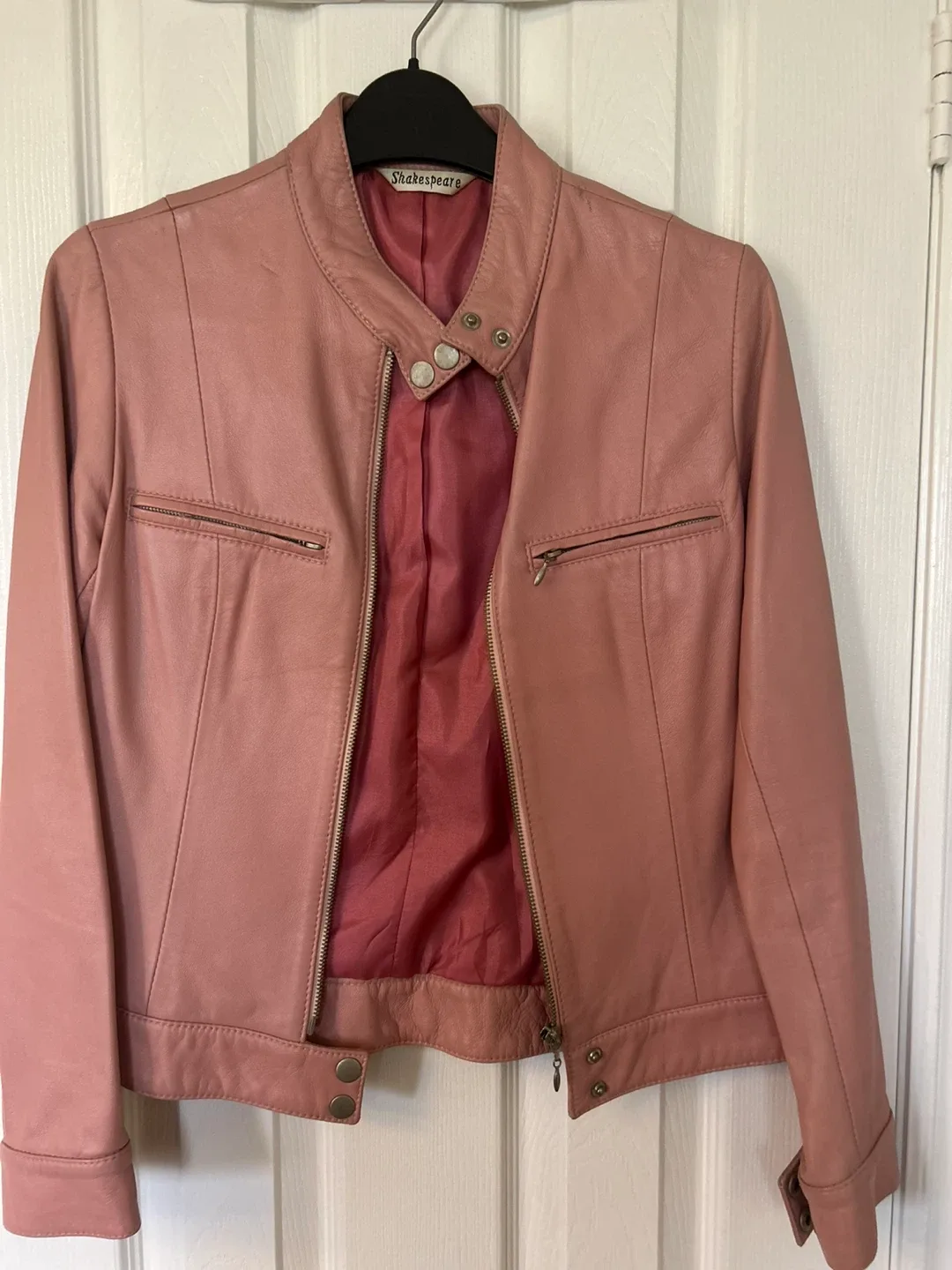 Pink Leather Jacket size 38
