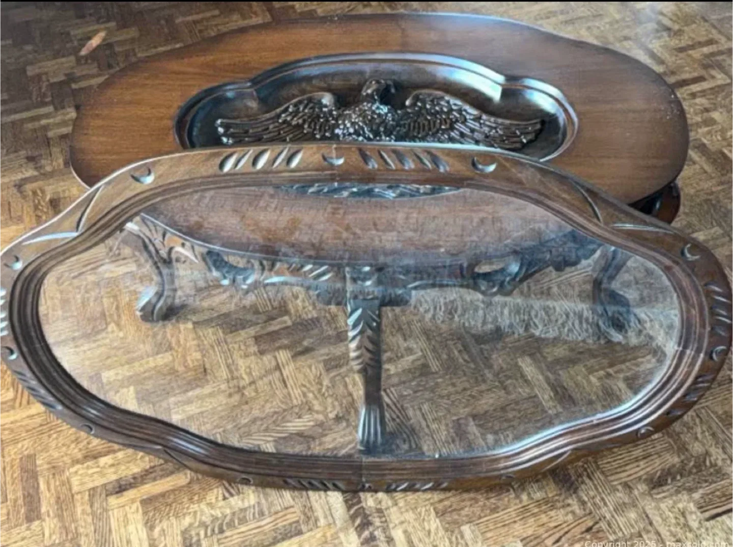 Vintage Eagle Carved Coffee Table