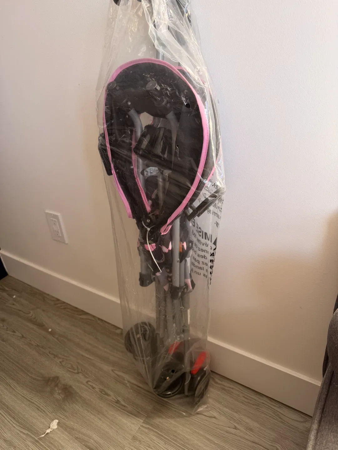 Pink & Black Umbrella Stroller