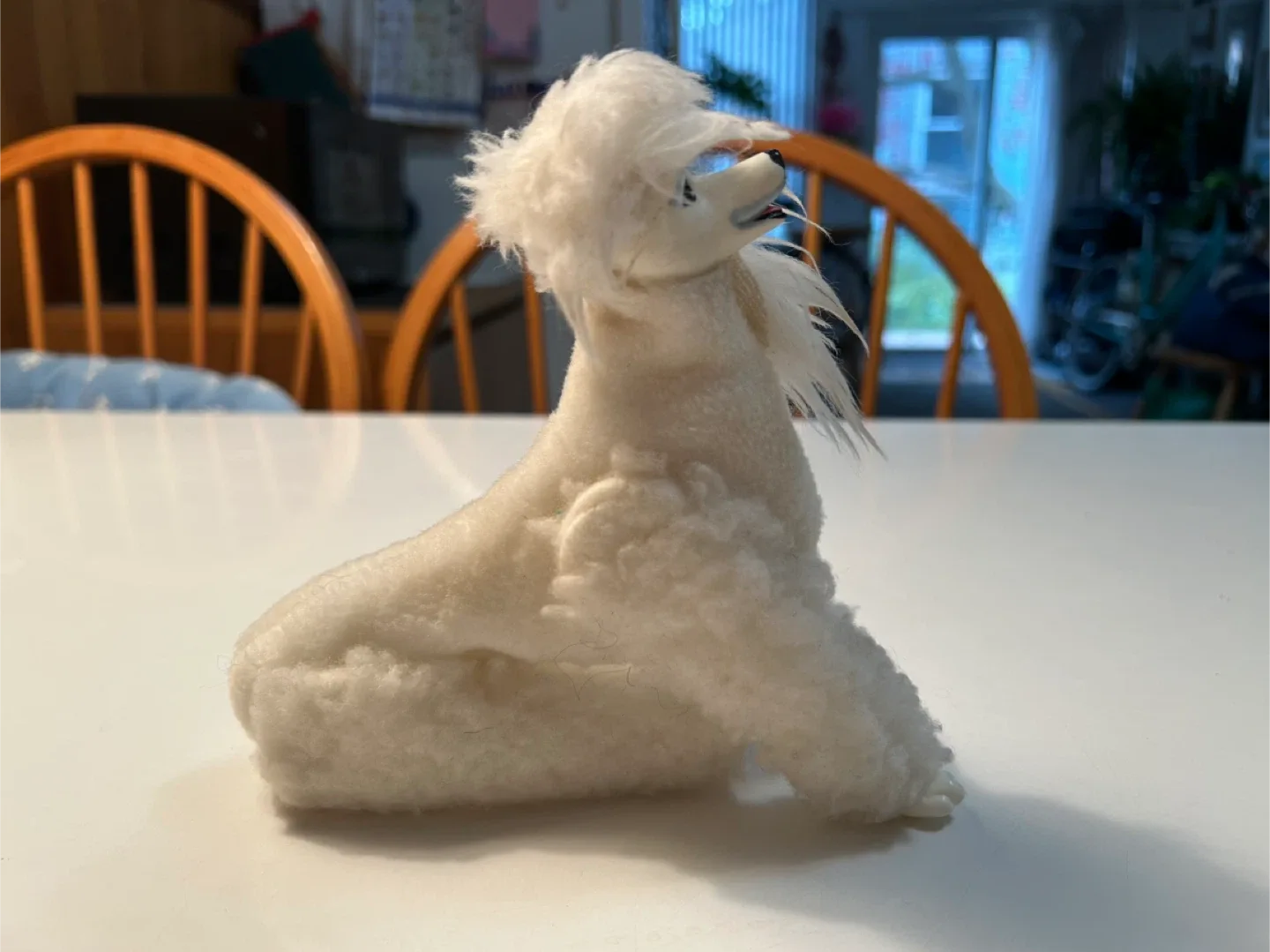 Vintage White Poodle Dog Figurine