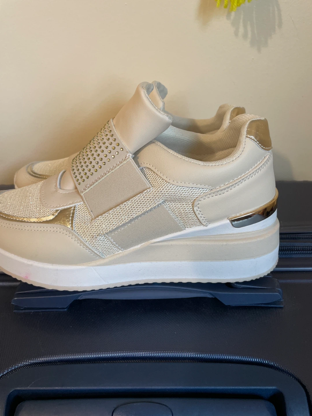 Isabac Beige & Gold Sneakers - Size 8 - photo 2