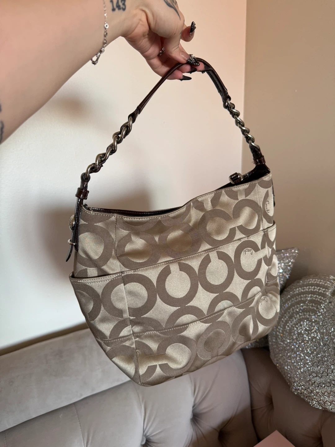 Coach Hobo Bag - Beige Signature Design - photo 5