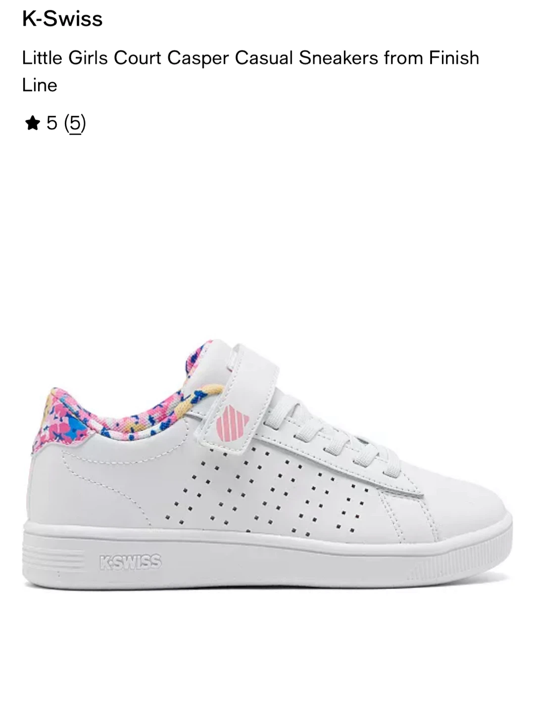 K-Swiss Little Girls Court Casper Sneakers size 3M