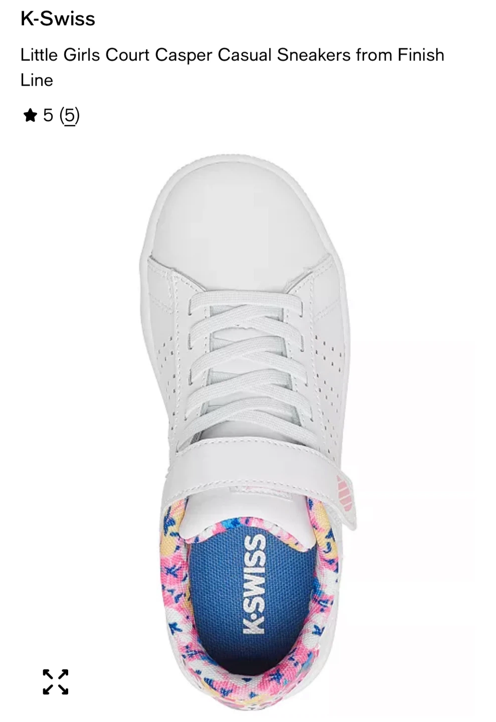 K-Swiss Little Girls Court Casper Sneakers size 3M - photo 3