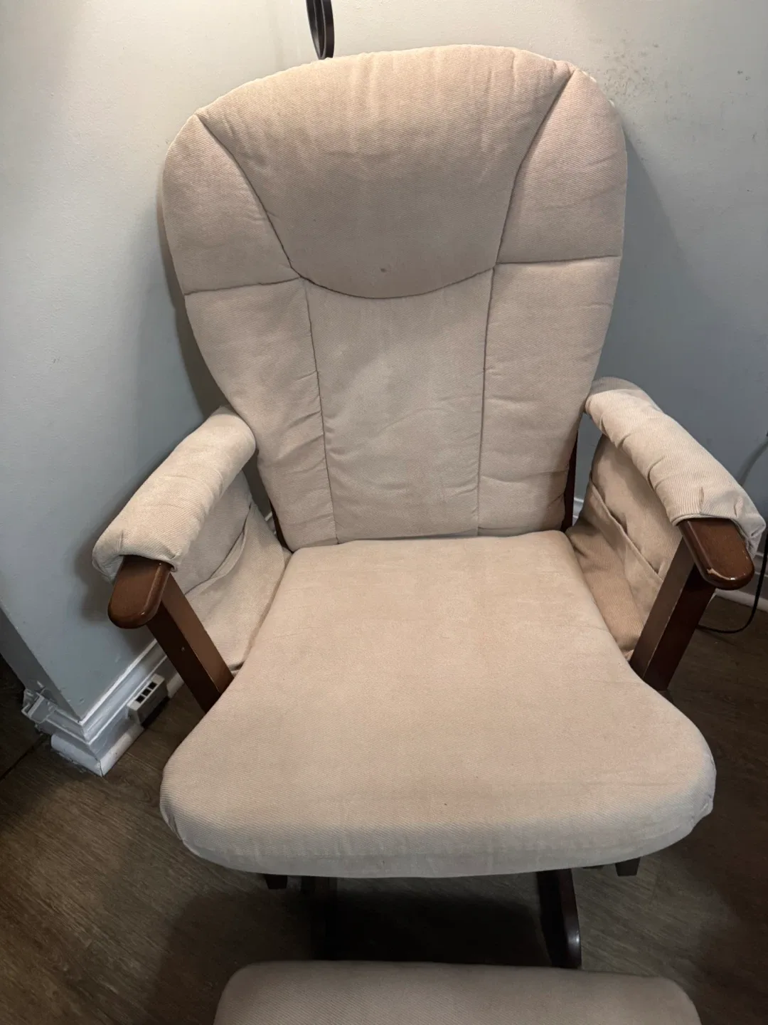 Beige Glider Rocking Chair with Ottoman image indicator(2)