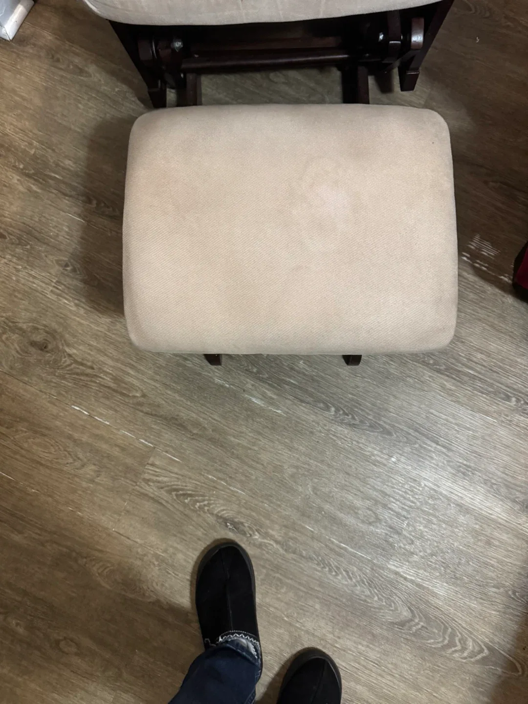 Beige Glider Rocking Chair with Ottoman image indicator(3)