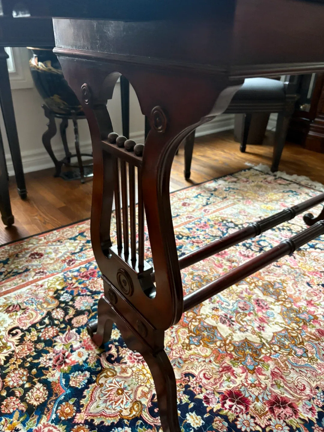 Vintage Mahogany Lyre Table image indicator(2)