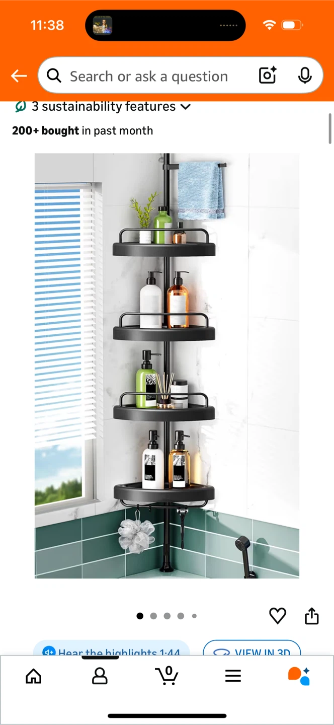 Corner Shower Caddy - Adjustable Height