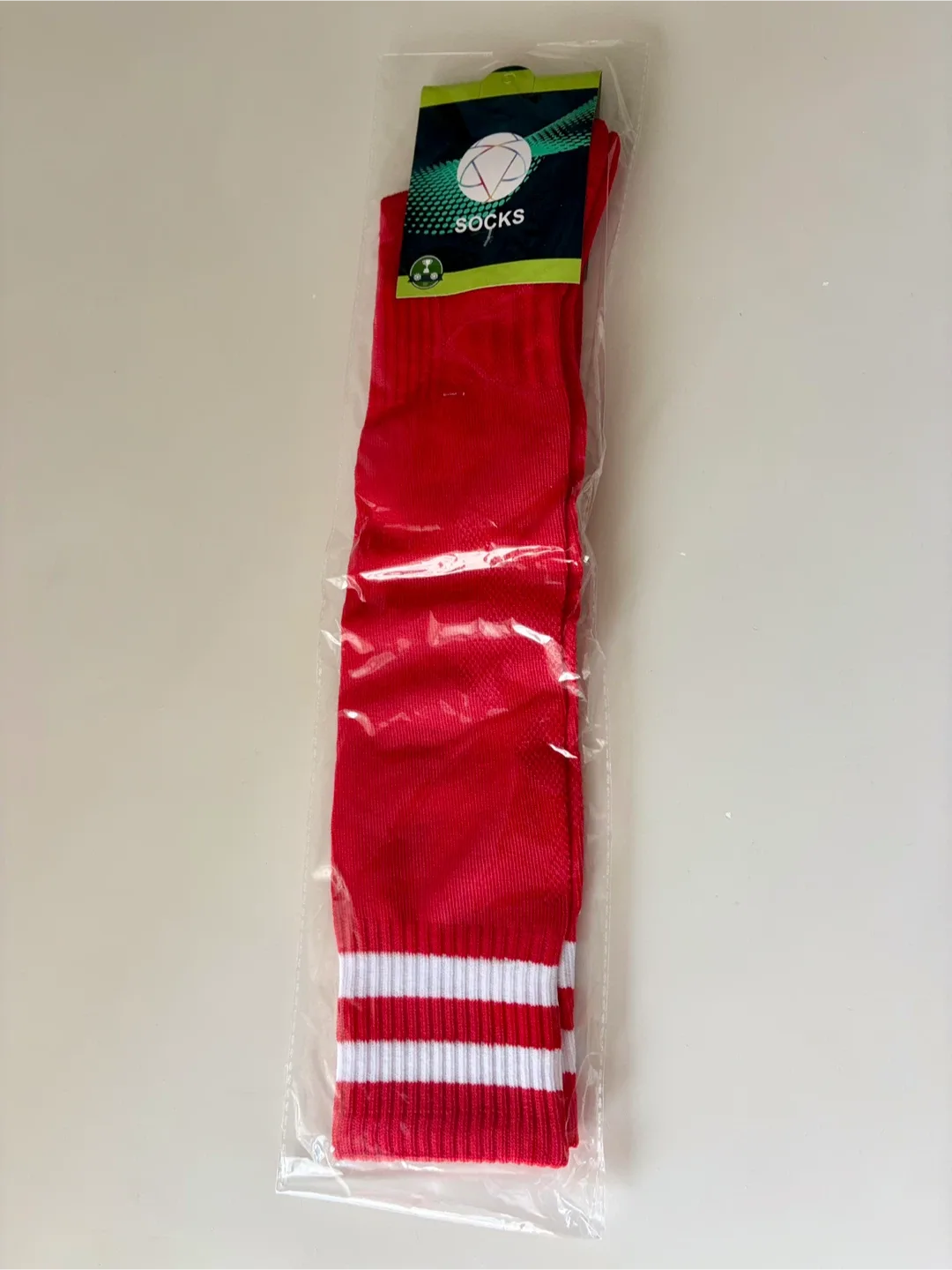 New Red & White Football Socks
