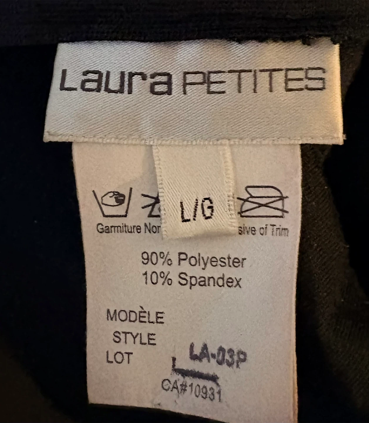 Laura Petites Black Embellished Top - Size L/G - photo 5