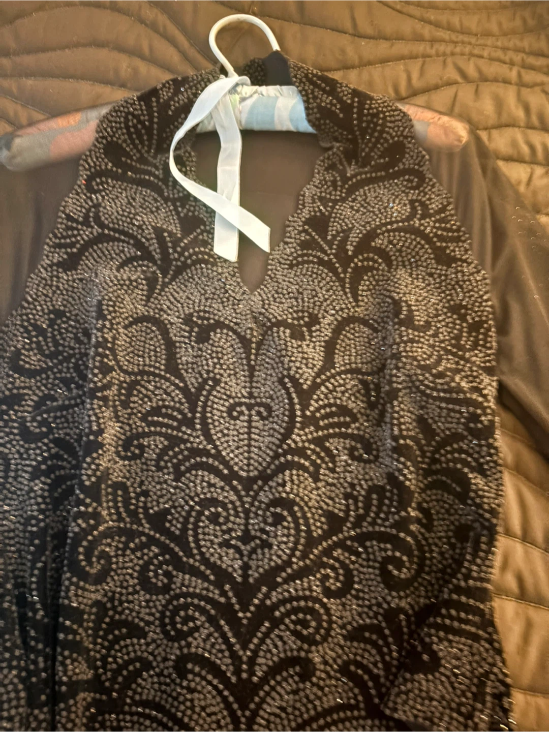 Laura Petites Black Embellished Top - Size L/G - photo 3