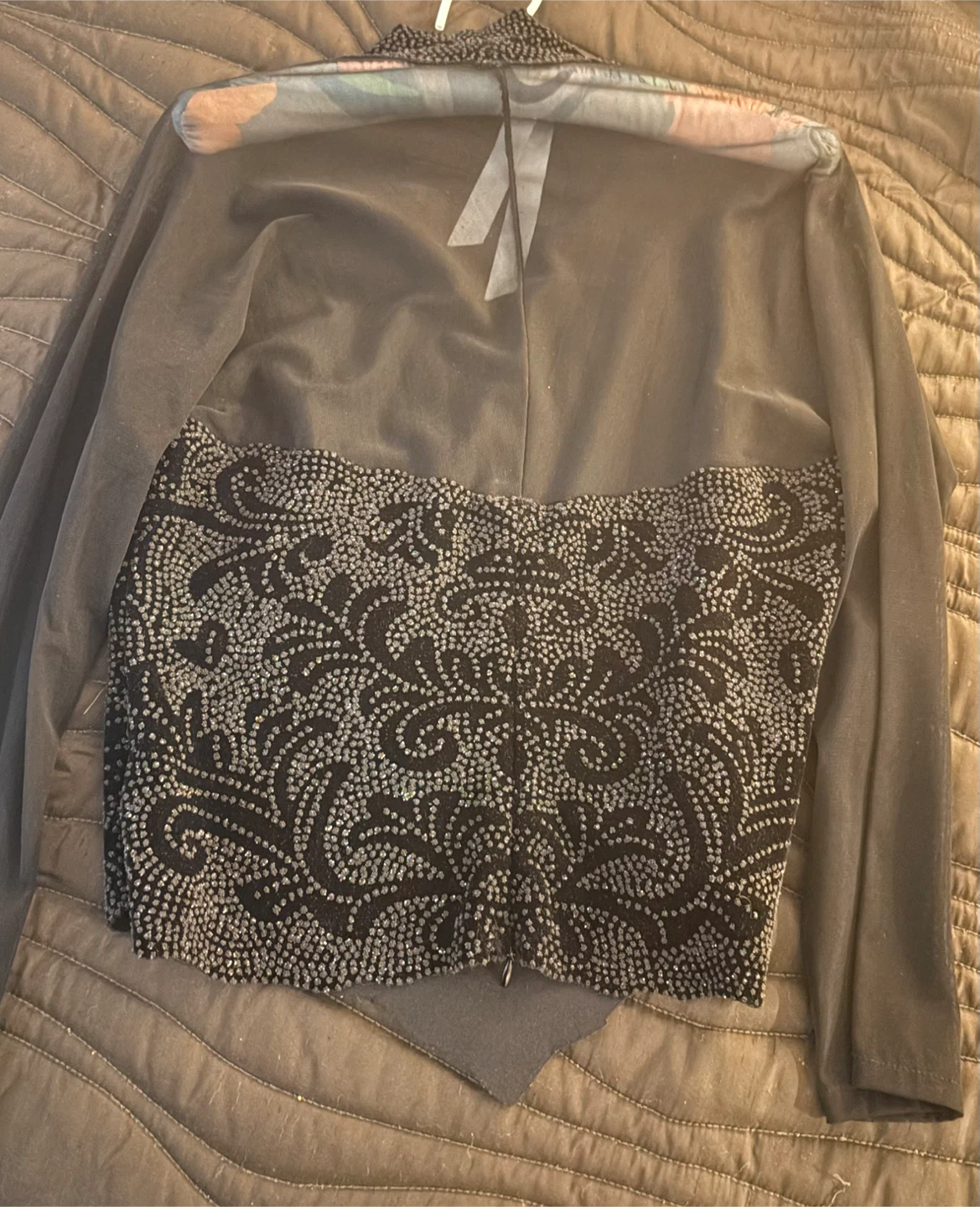 Laura Petites Black Embellished Top - Size L/G - photo 2