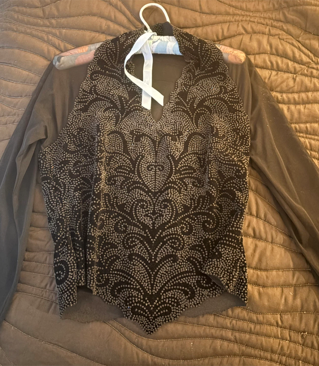 Laura Petites Black Embellished Top - Size L/G - photo 4