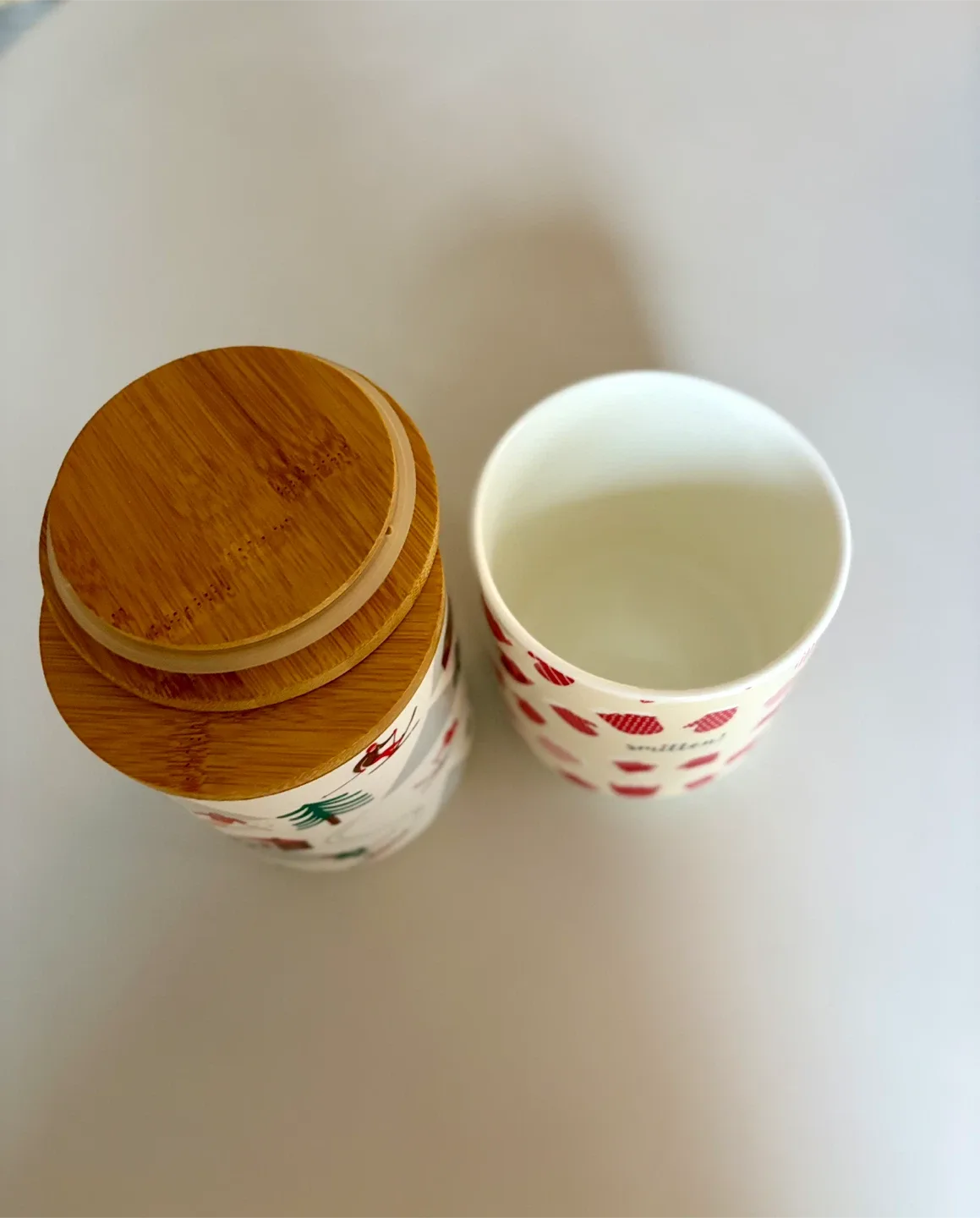 Set of 2 Holiday-Themed Canisters with Bamboo Lids image indicator(3)