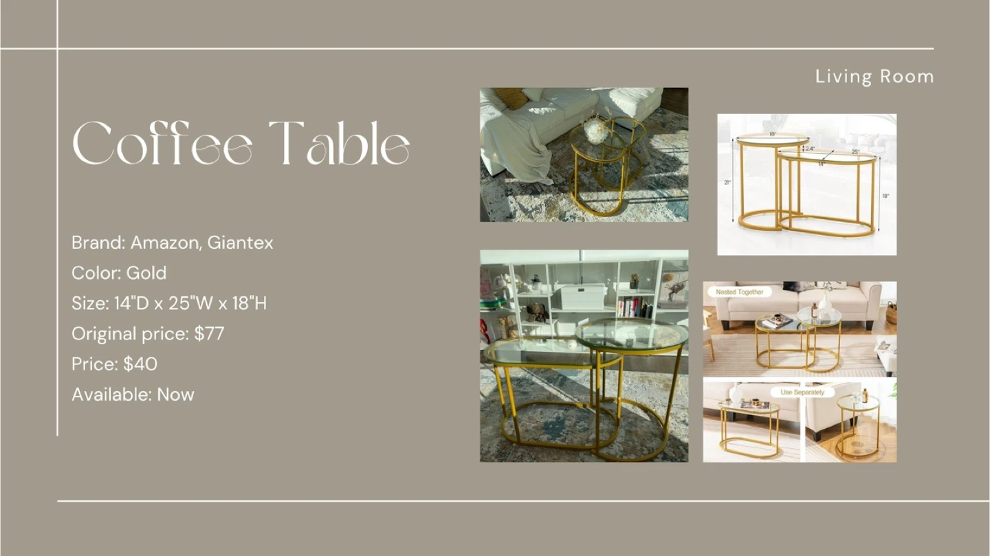 Giantex Gold Nesting Coffee Tables - photo 2