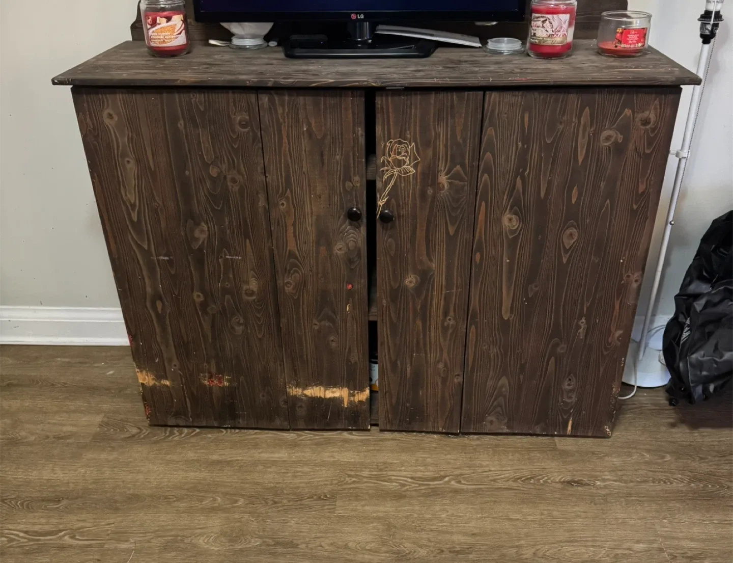 Dark Brown Wooden Cabinet
