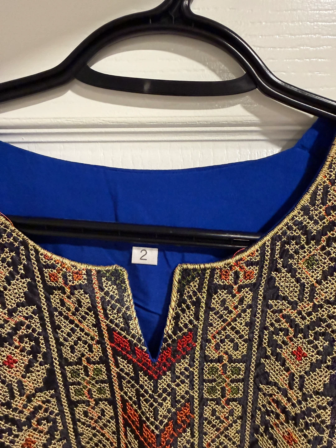 Blue Embroidered Abaya Size 2 - photo 2