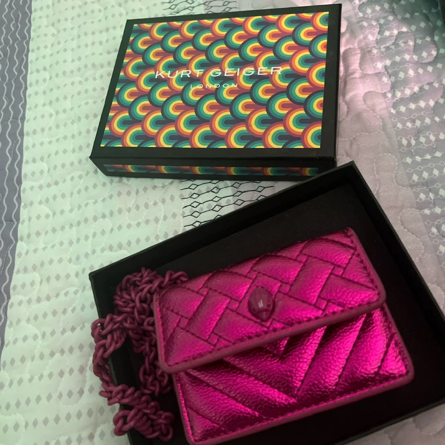 Kurt Geiger London Pink Mini Kensington Bag