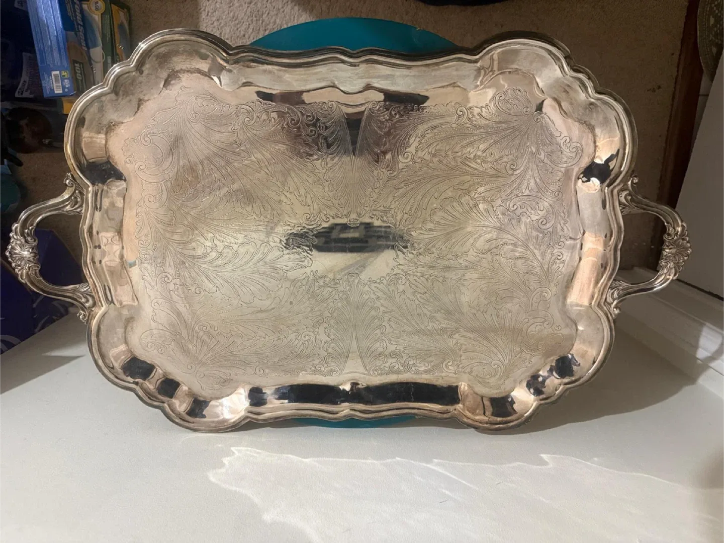 Silver Plated Serving Tray image indicator(2)