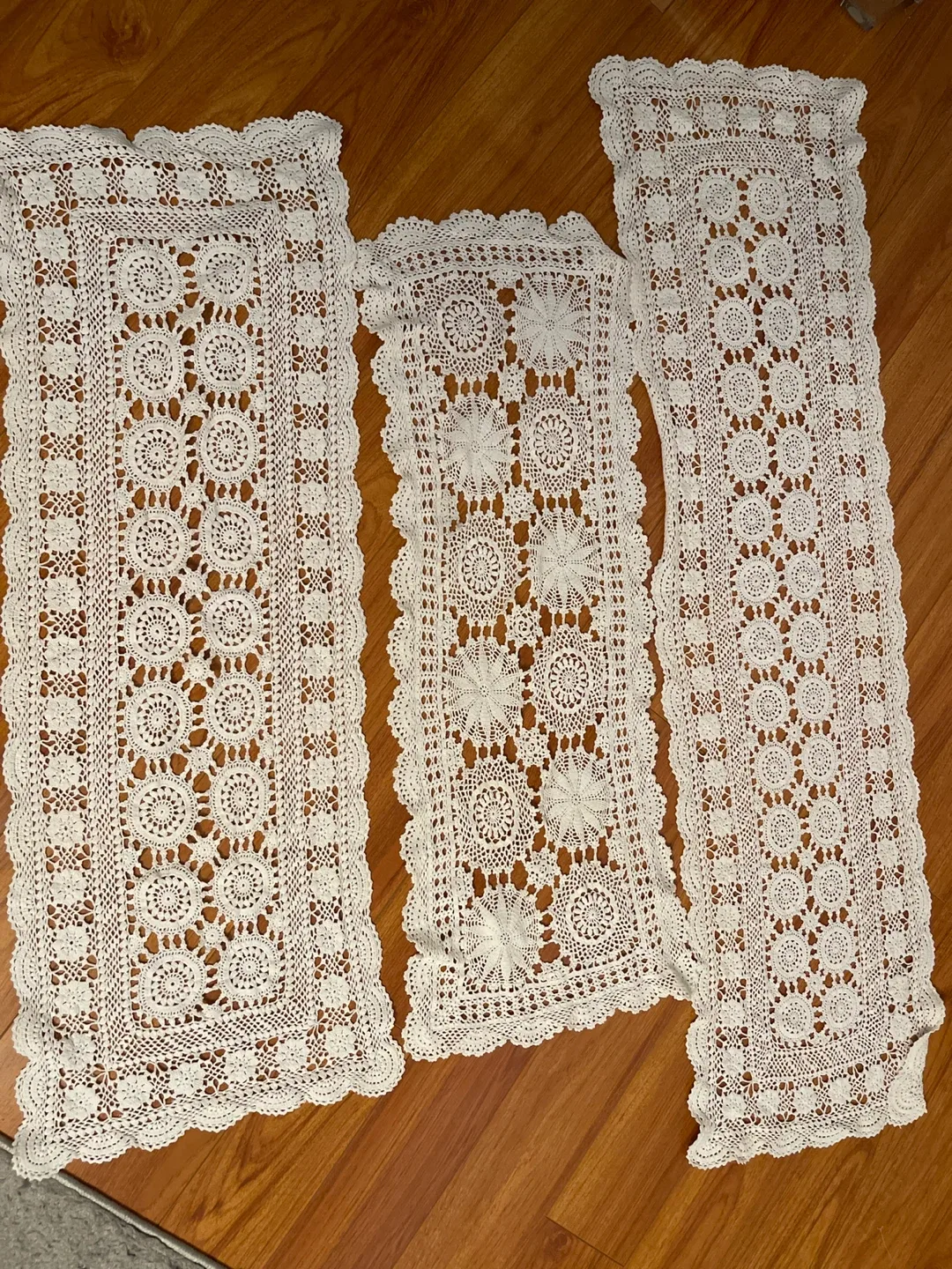 Crochet Lace Table Runners - Set of 3