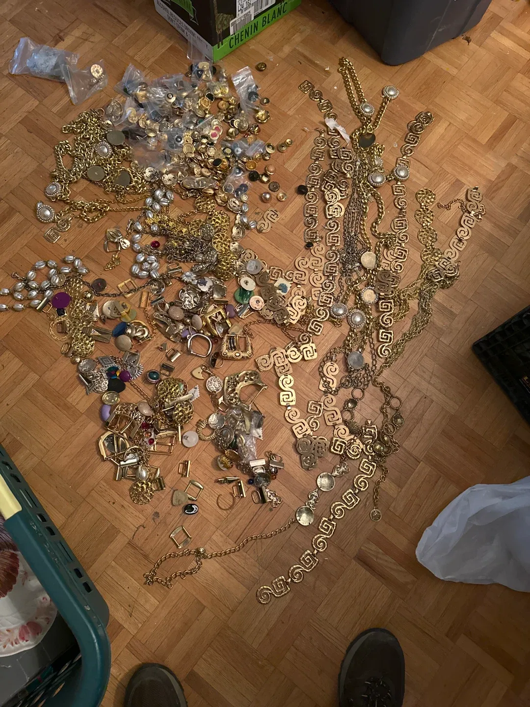 Vintage Gold Tone Costume Jewelry Lot