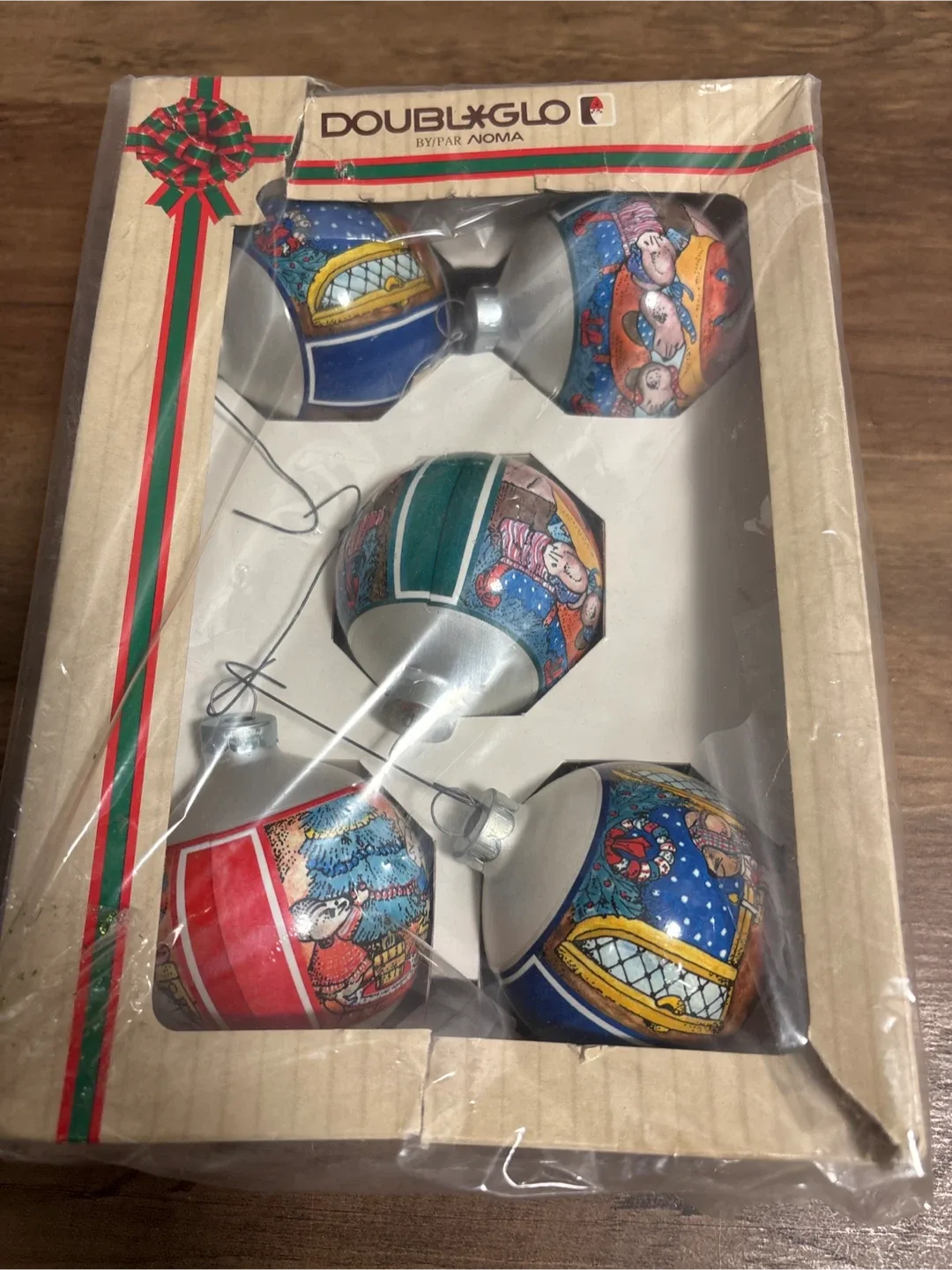 Vintage Double Glo Christmas Ornaments by Noma image indicator(6)