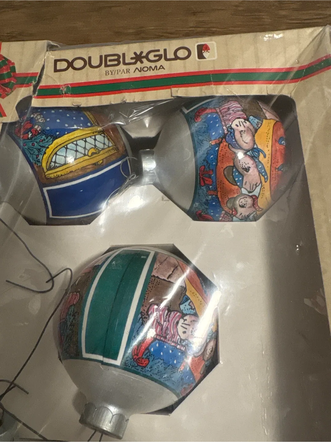 Vintage Double Glo Christmas Ornaments by Noma image indicator(2)