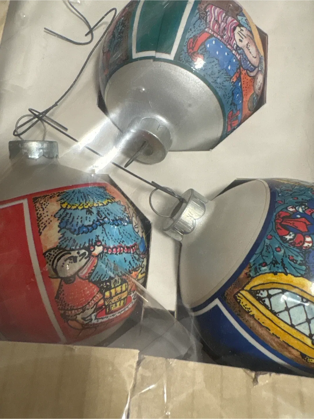 Vintage Double Glo Christmas Ornaments by Noma image indicator(3)