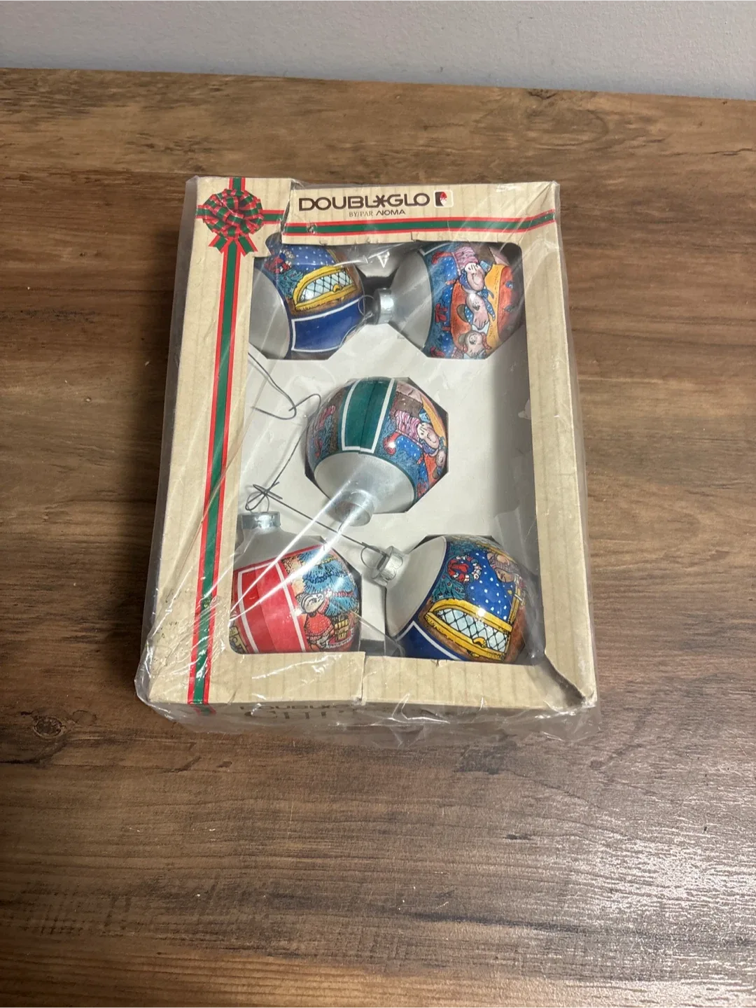 Vintage Double Glo Christmas Ornaments by Noma