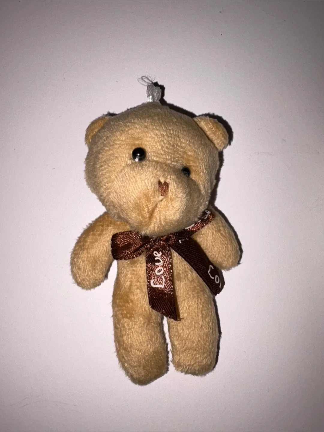 Cute Beige Teddy Bear with Love Ribbon