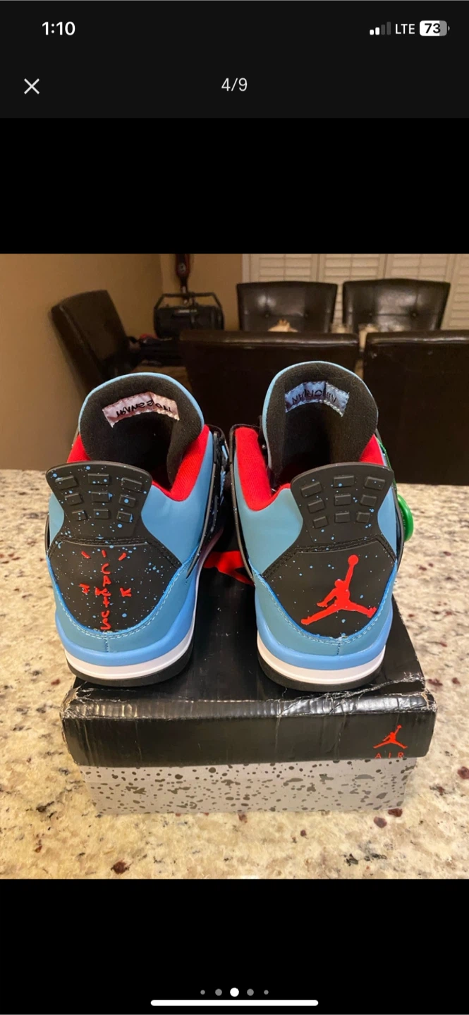 Air  Jordan 4 Retro x Travis Scott ‘Cactus Jack’ Blue  (Size 11) - photo 3