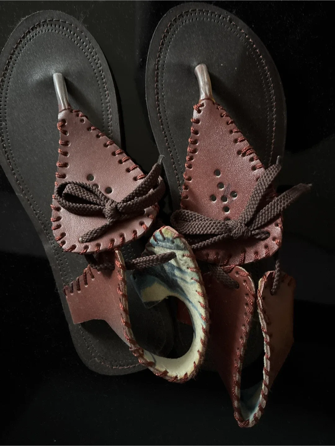 Brown Leather Thong Sandals