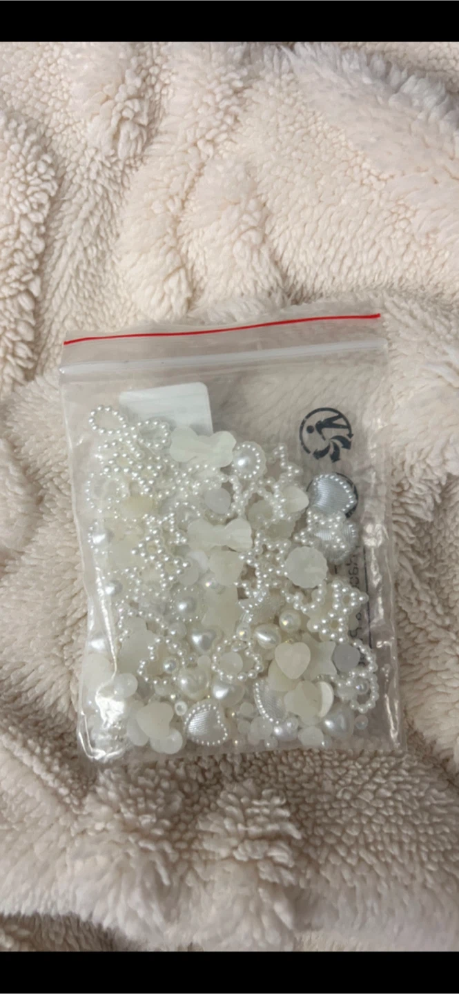 White Pearl & Flower Beads - Craft Supplies