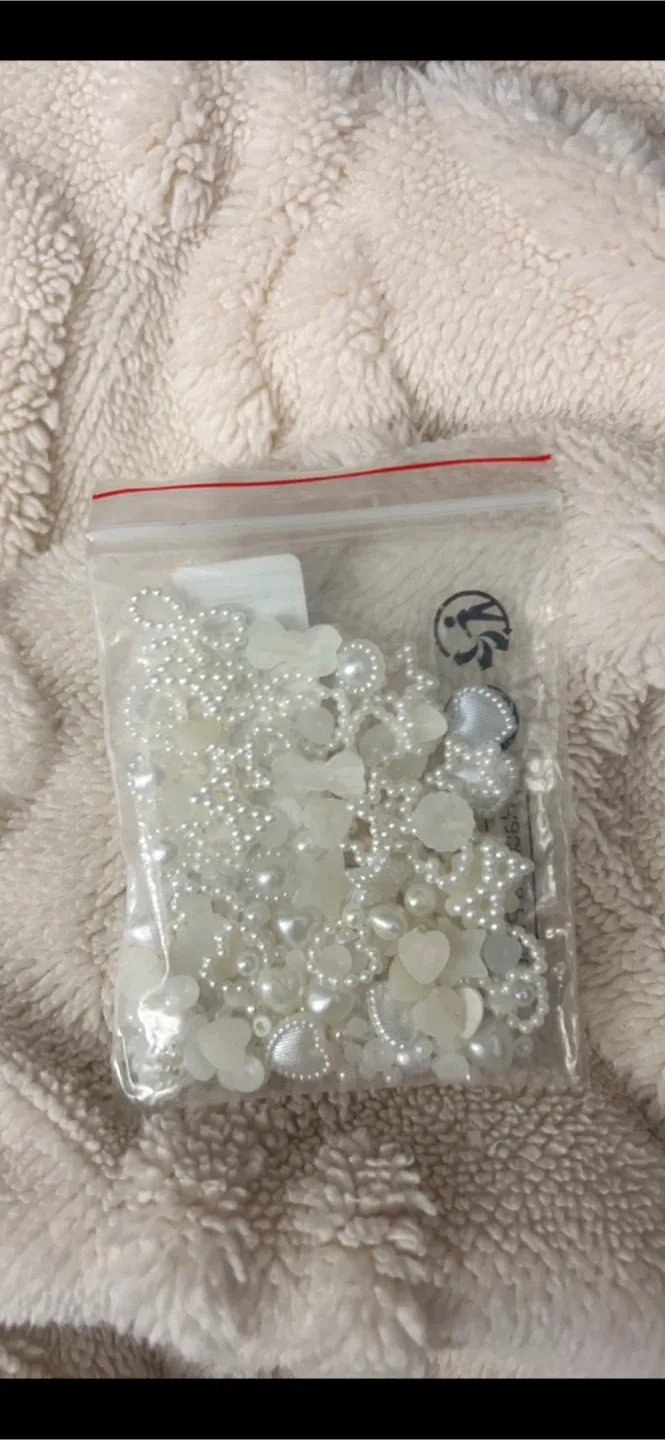 White Pearl & Flower Beads - Craft Supplies
