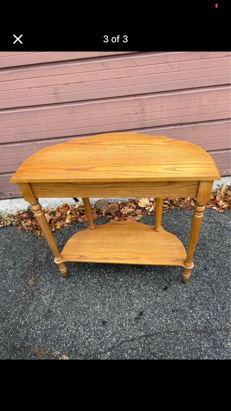 Wooden Half-Moon Console Table image indicator(3)