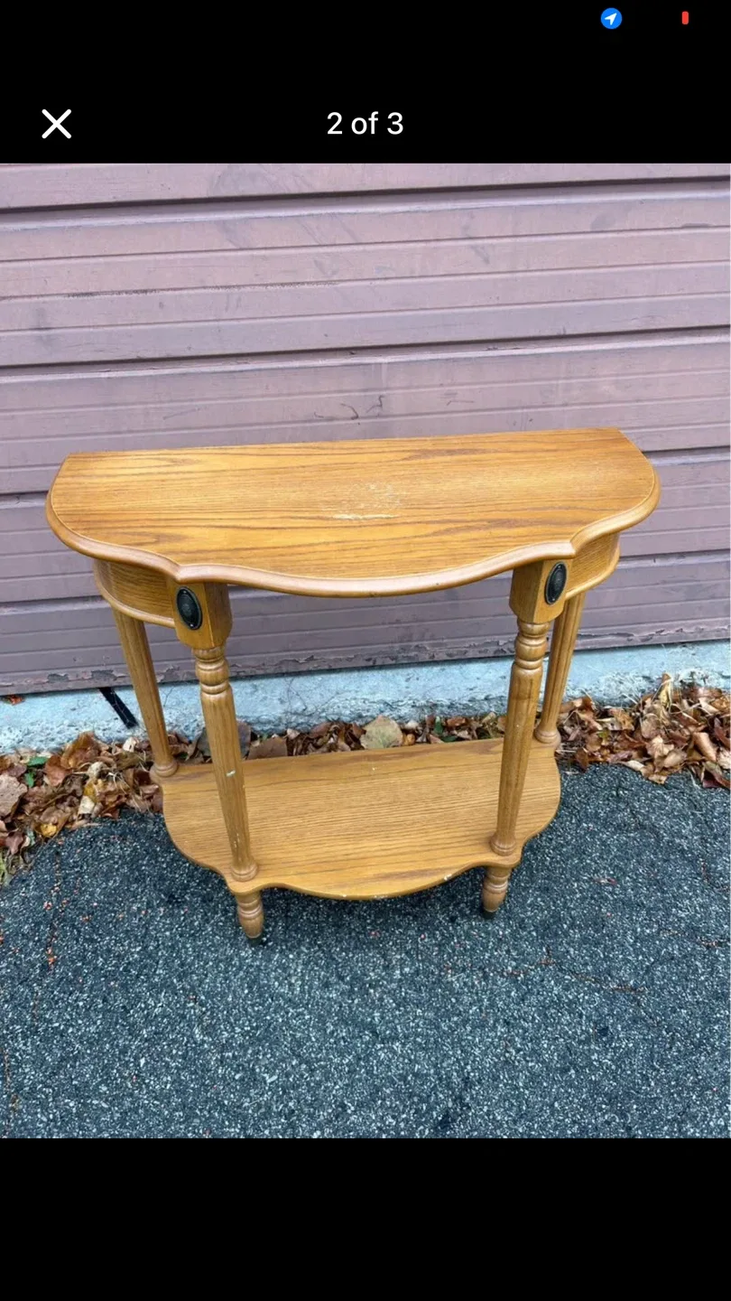 Wooden Half-Moon Console Table image indicator(2)