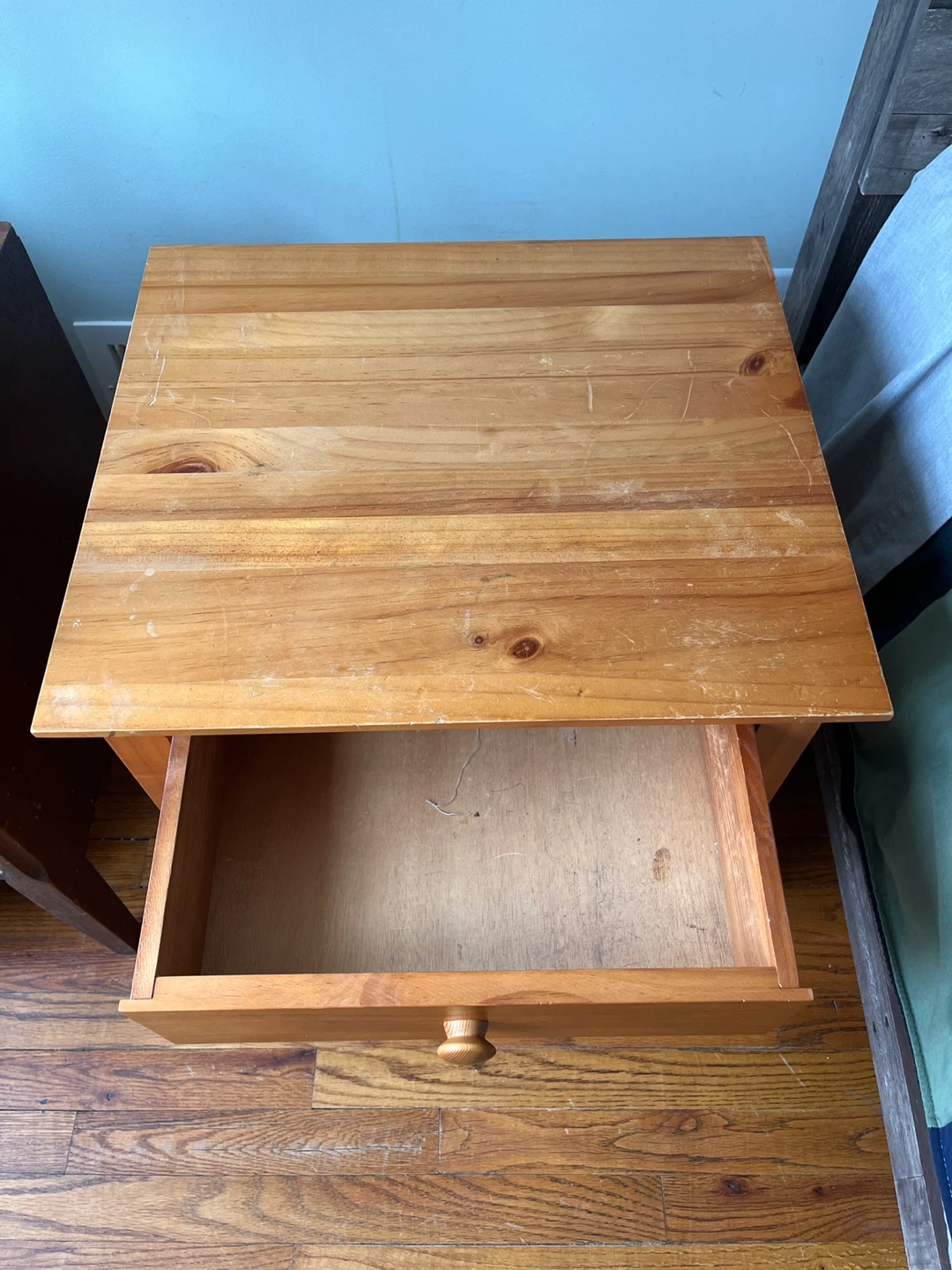 Wooden Nightstand with Drawer - photo 2