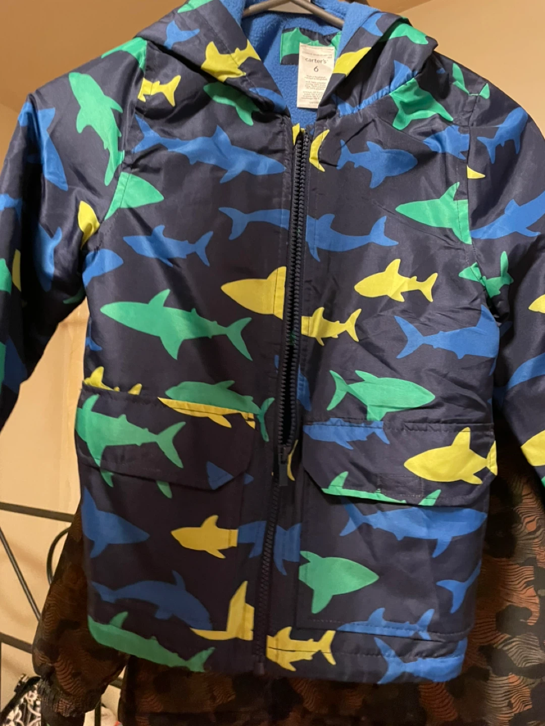 Carter's Size 6 Shark Print Rain Jacket - photo 2