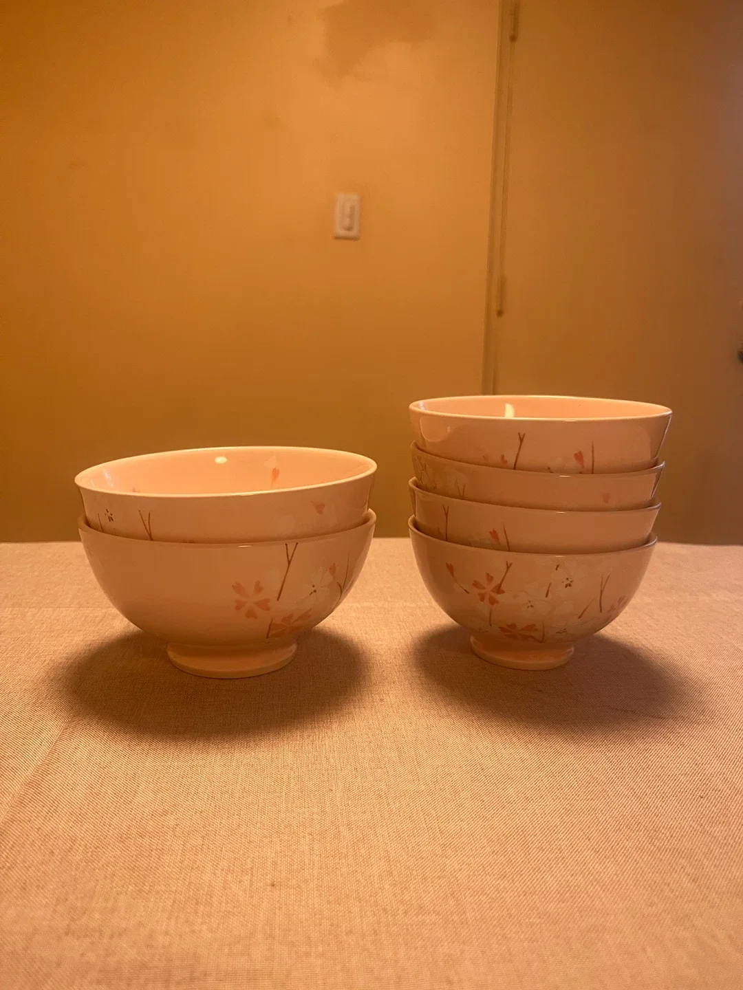 Set of 6 Pink Cherry Blossom Bowls image indicator(5)