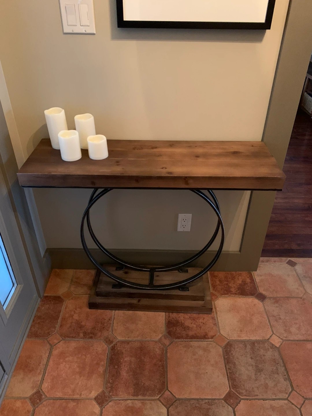 Wood and Metal Console Table