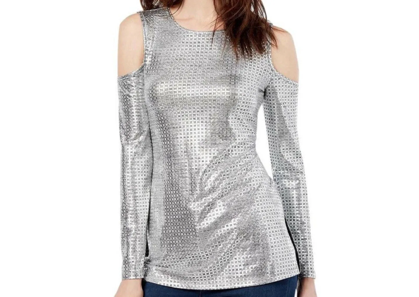 Michael Kors Silver Cold Shoulder Top - XL image indicator(3)