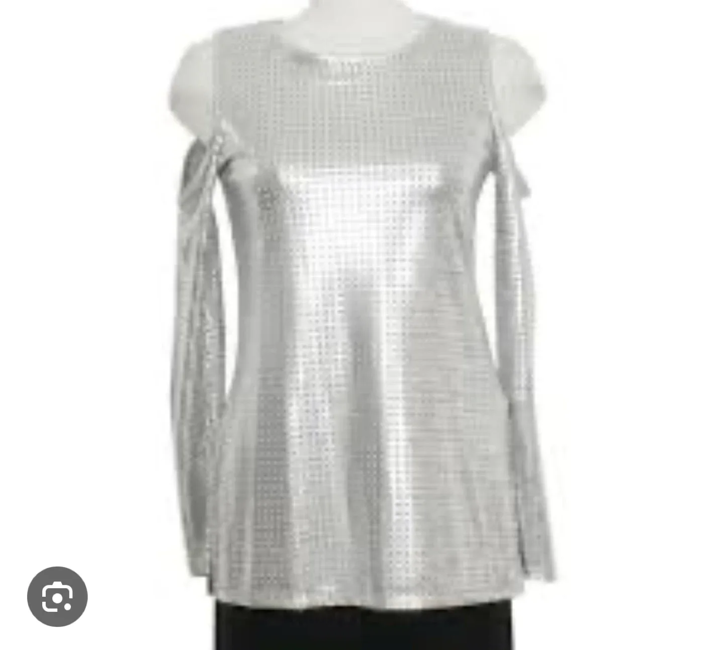 Michael Kors Silver Cold Shoulder Top - XL image indicator(2)