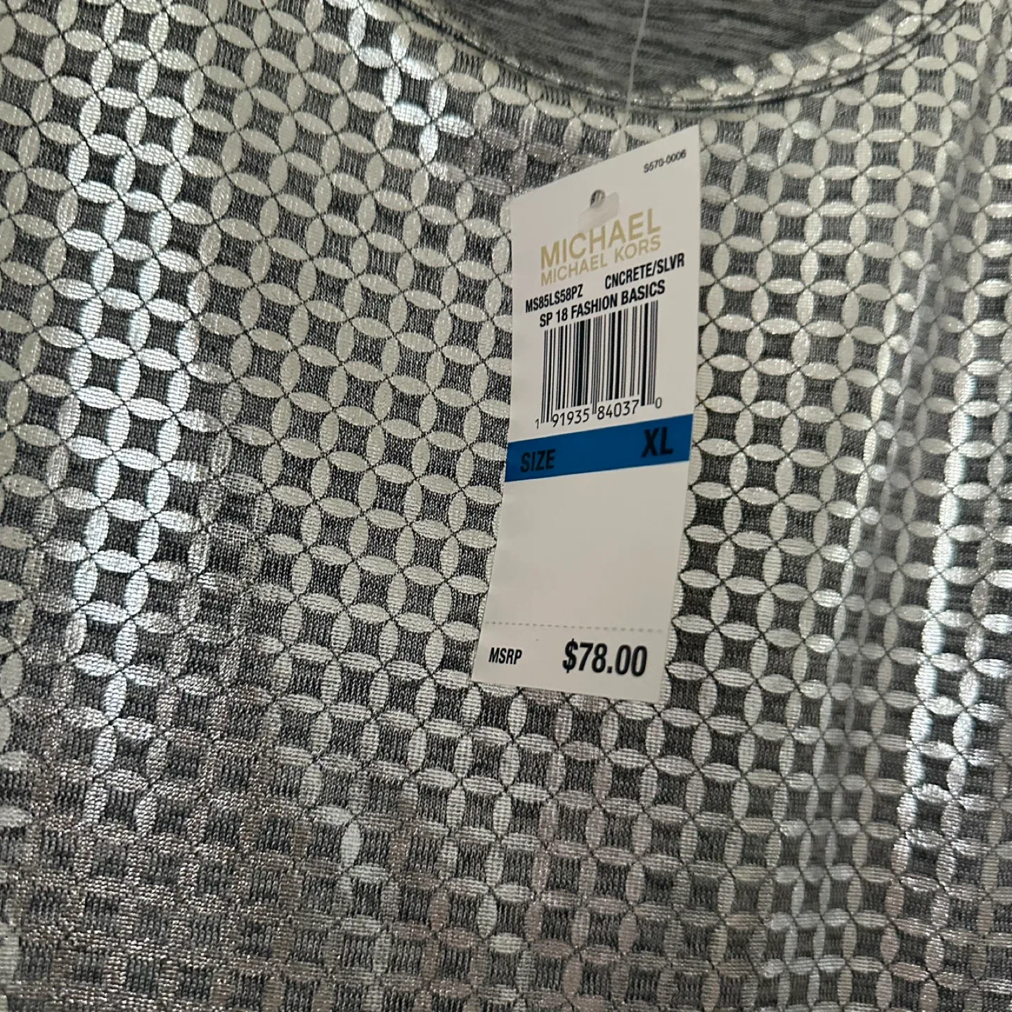 Michael Kors Silver Cold Shoulder Top - XL image indicator(4)