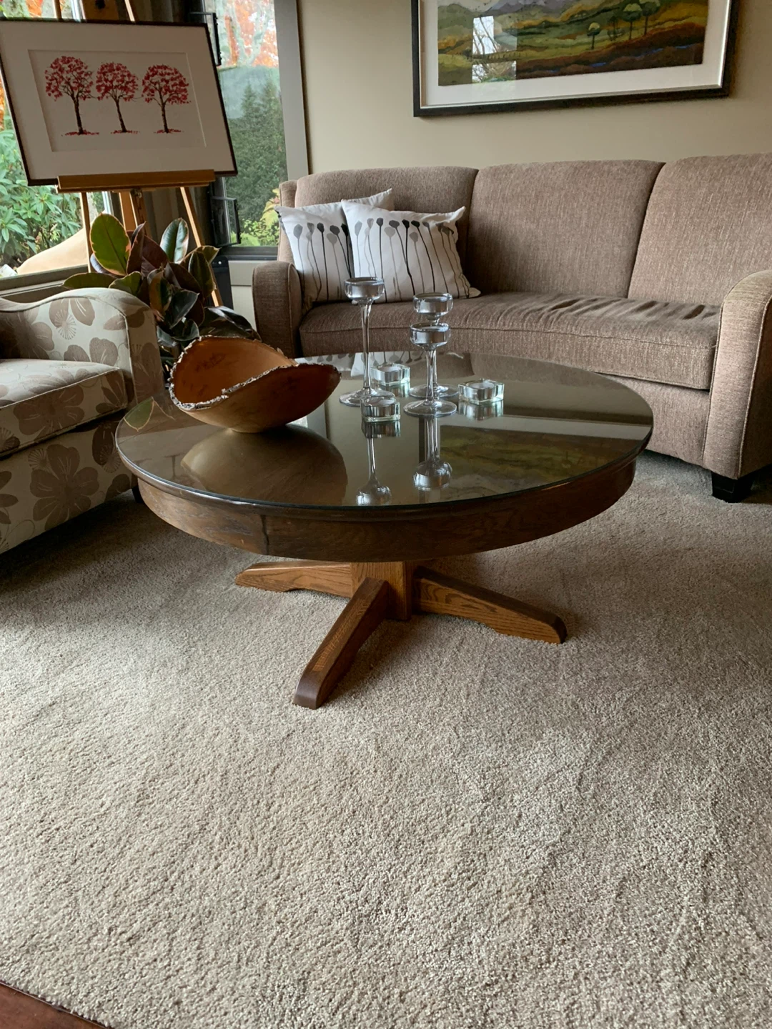 Round Glass Top Coffee Table