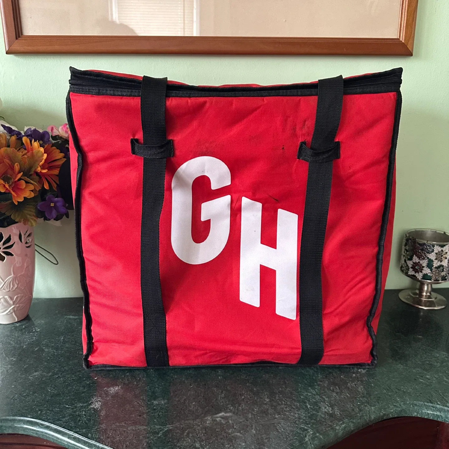 Red Grubhub Insulated Food Delivery Bag