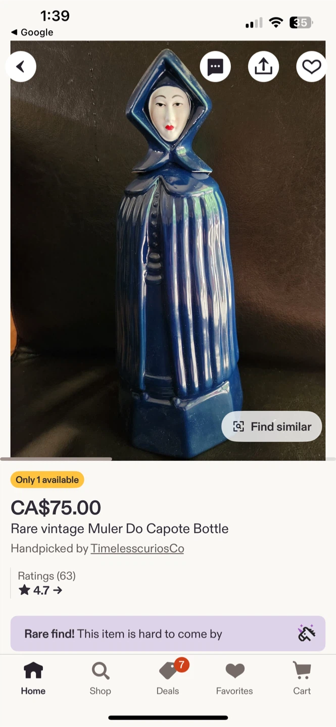 Vintage Mulher de Capote Liqueur Bottles (empty) - photo 3