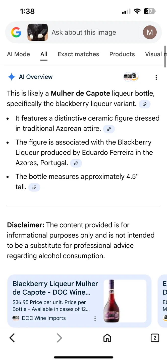 Vintage Mulher de Capote Liqueur Bottles (empty) image indicator(6)