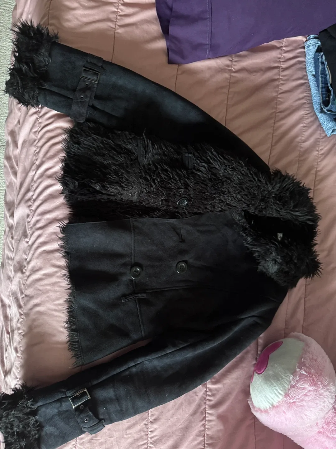 Black Fur Trim Jacket